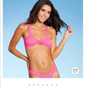 target pink knotted bikini top